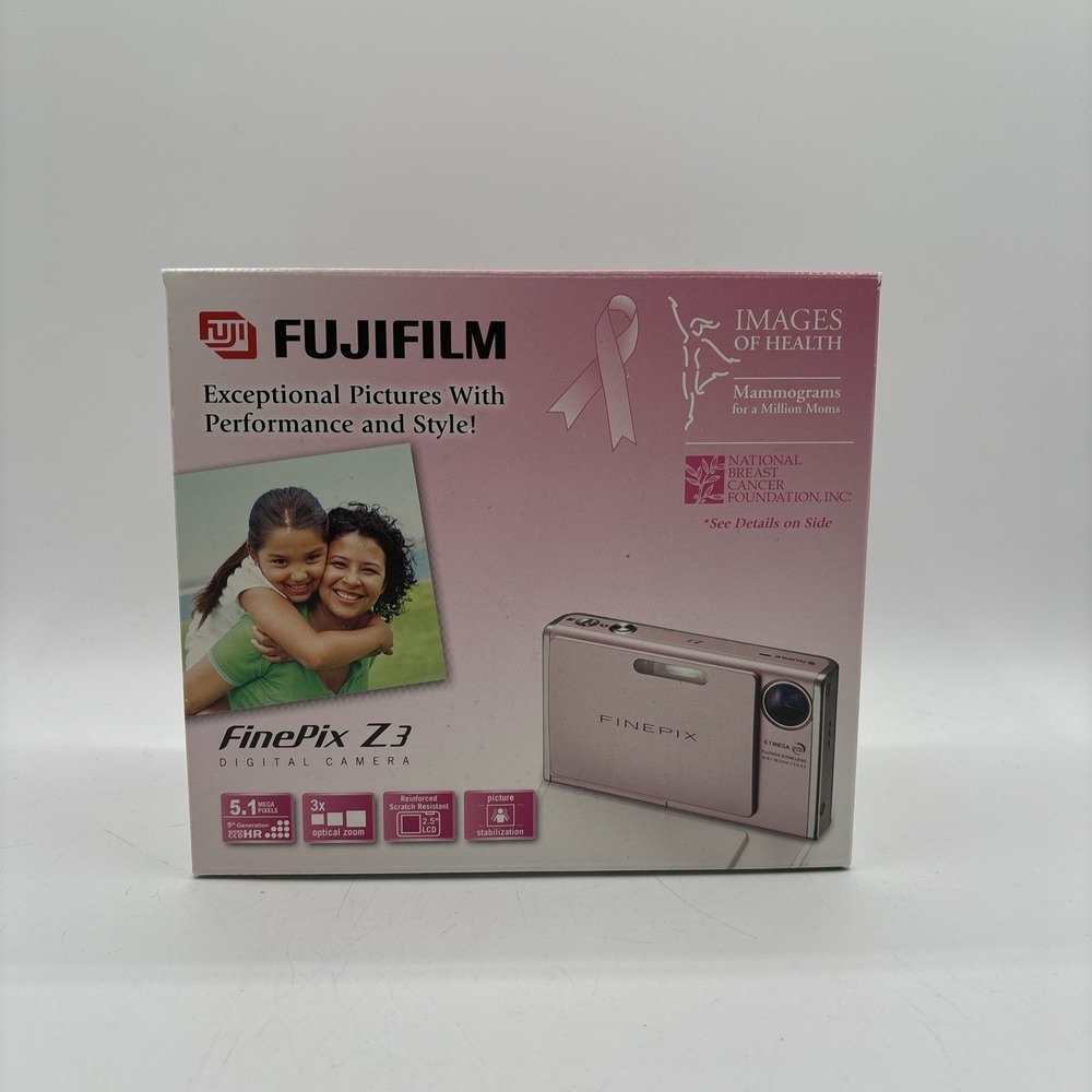 FUJIFILM FinePix Z3 Pink Compact Digital Camera 5.1 MP 3x Zoom Breast Cancer